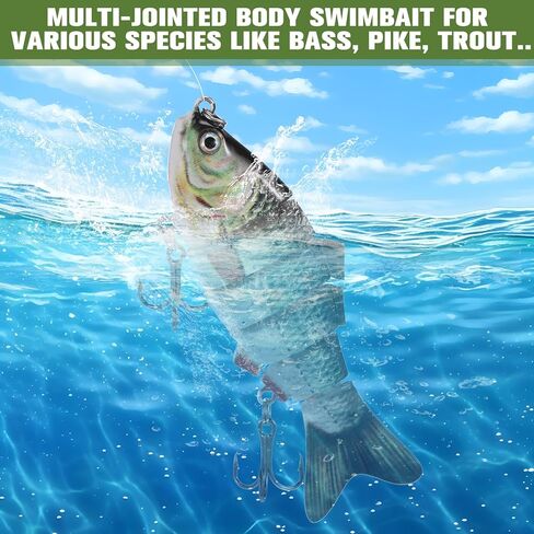 Soulchen 9 Pcs Fishing Lures for Freshwater and Saltwater, Slow Sinking Most Lifelike Jointed Swimbait for Bass Trout Crappie Walleye Pike Bluegill Salmon Swimbait, Amazing Gifts for Men and Family in Saudi Arabia