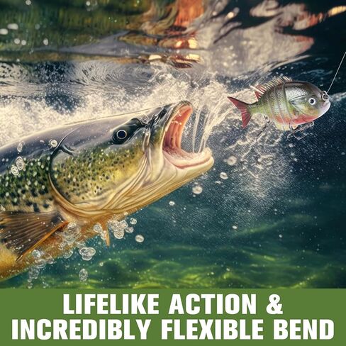 Soulchen 9 Pcs Fishing Lures for Freshwater and Saltwater, Slow Sinking Most Lifelike Jointed Swimbait for Bass Trout Crappie Walleye Pike Bluegill Salmon Swimbait, Amazing Gifts for Men and Family in Saudi Arabia