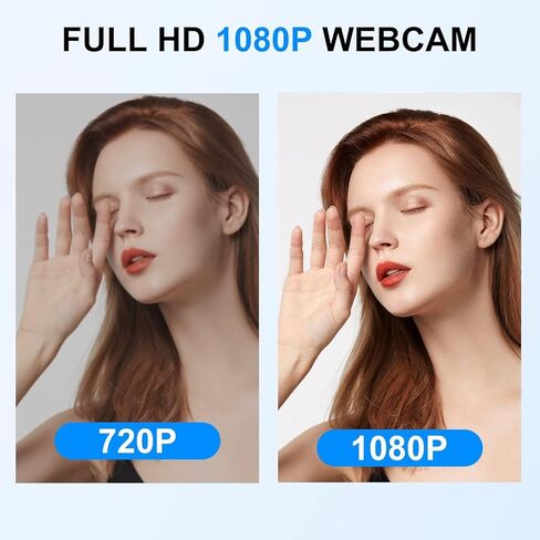 كاميرا ويب 1080 بكسل للكمبيوتر الشخصي، كاميرا كمبيوتر مع غطاء للخصوصية وحامل ثلاثي القوائم، ميكروفونات مزدوجة لإلغاء الضوضاء، مثالية للتكبير/التصغير والسكايب ومكالمات الفيديو والمؤتمرات in Saudi Arabia