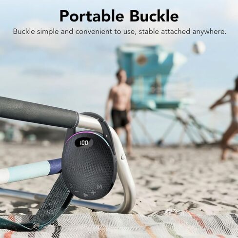 Portable Mini Bluetooth Speaker with HD Sound, LED Power Display, Big Pro Sound with Punchy Bass,Integrated Carabiner, 25H Playtime, Colorful RGB Lights, TWS pairing,Outdoor/Party/Travel, Gift Ideas in Saudi Arabia