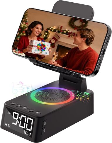 Gifts for Men Women, Cell Phone Stand with Bluetooth Speaker,Sound Machine White Noise Machine with 20 Soothing Sounds,Ambient Light Portable Speaker Stand Birthday for Men,Women,Dad in Saudi Arabia