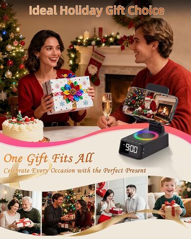 Gifts for Men Women, Cell Phone Stand with Bluetooth Speaker,Sound Machine White Noise Machine with 20 Soothing Sounds,Ambient Light Portable Speaker Stand Birthday for Men,Women,Dad in Saudi Arabia