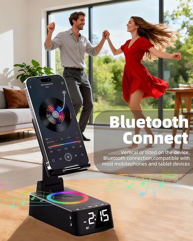 Gifts for Men Women, Cell Phone Stand with Bluetooth Speaker,Sound Machine White Noise Machine with 20 Soothing Sounds,Ambient Light Portable Speaker Stand Birthday for Men,Women,Dad in Saudi Arabia