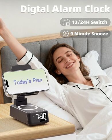 Gifts for Men Women, Cell Phone Stand with Bluetooth Speaker,Sound Machine White Noise Machine with 20 Soothing Sounds,Ambient Light Portable Speaker Stand Birthday for Men,Women,Dad in Saudi Arabia