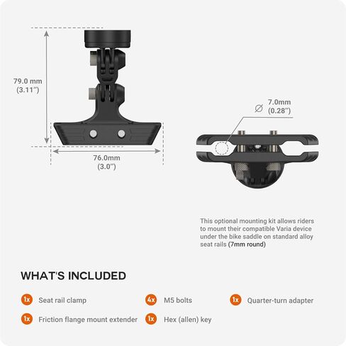TUSITA Seat Rail Mount Kit Compatible with Wahoo TRACKR Radar in Saudi Arabia