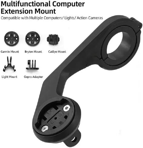 حامل كمبيوتر الدراجة، حامل الدراجة الأمامي للدراجة مصمم لجميع أجهزة كمبيوتر ركوب الدراجات، Garmin Edge GPS والنماذج العادية الأخرى، مناسب أيضًا لأضواء الدراجة، يناسب المقاود بقطر 22-33 مم in Kuwait