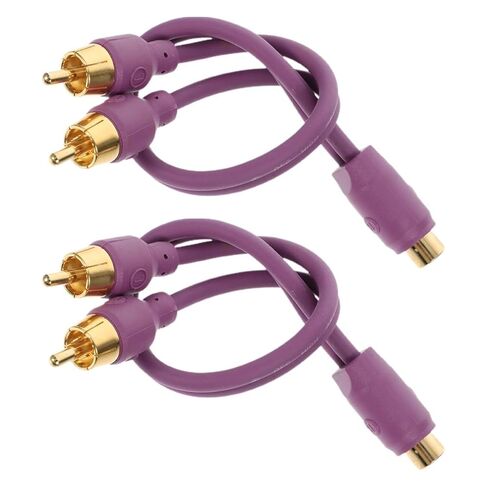 Veemoon Car Audio RCA Splitter Cable Y Adapter 2pcs Female to Male Audio Conversion Cable for Amplifier and Subwoofer Installation in Saudi Arabia