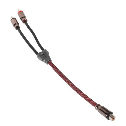RCA Audio Wire 1 to 2 Splitter Cable Pure Copper Cable with Metal Connectors and Red Mesh Sleeve for Car Audio Systems in Saudi Arabia