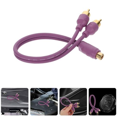 NUOBESTY 2pcs RCA Audio Splitter Cable Female to Dual Male Adapter for Car Audio Subwoofer Amplifier Conversion Compatible with CD Player and Home Theater Systems in Saudi Arabia
