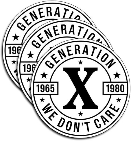 (3Pcs) Generation X We Don’t Care Stickers Funny Sarcastic Quote Humor Motivational Inspirational Gifts Waterproof Vinyl Decals for Kindle Water Bottle Bumper Car Hard Hat Phone Laptop 3" in Saudi Arabia