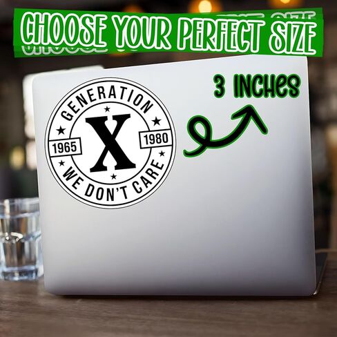 (3Pcs) Generation X We Don’t Care Stickers Funny Sarcastic Quote Humor Motivational Inspirational Gifts Waterproof Vinyl Decals for Kindle Water Bottle Bumper Car Hard Hat Phone Laptop 3" in Saudi Arabia