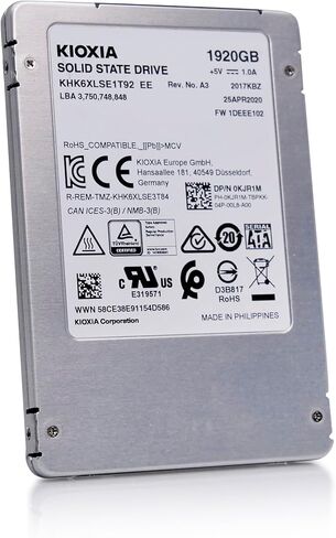 محرك الأقراص الصلبة المكثف Dell/Kioxia HK6-DC KHK6XLSE1T92 سعة 1.92 تيرابايت SATA 6 جيجابت/ثانية 3D TLC 2.5 بوصة in Saudi Arabia