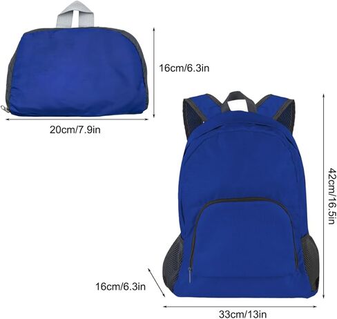 DaKuan Pack of 2 Lightweight Foldable Backpack, Water Resistant Travel Hiking Packable Backpack 20 Liters (Navy Blue + Royal Blue) for Camping, Outdoor, Travel Cycling in Saudi Arabia