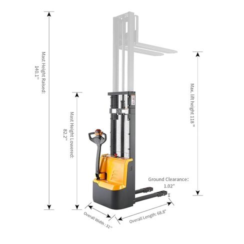APOLLOLIFT مصعد كهربائي مكدس البليت رافعة شوكية مستودع رافع المواد أرجل ثابتة سعة 3300 رطل 98 بوصة كحد أقصى ارتفاع الرفع in Saudi Arabia