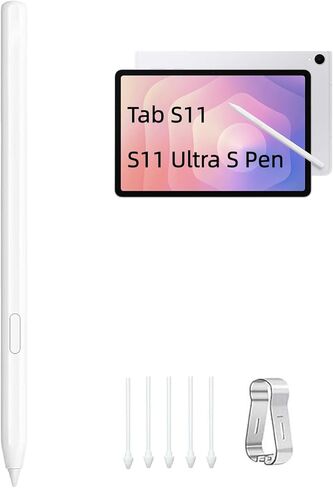 قلم Tab S11 S لهاتف Samsung Galaxy Tab S11/ Tab S11 Ultra جميع الإصدارات، قلم Tab S11 Ultra S Pen 0.7 مم، مستشعر ضغط 4096 مع أطراف/أطراف (أبيض) in Kuwait