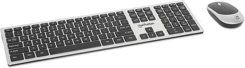 Manhattan Wireless USB Keyboard and Mouse Combo Set - Full-Size, Scissor Key Design, Quiet Typing, 1200 DPI Optical Mouse, Plug & Play Compatibility - 180788 in Saudi Arabia