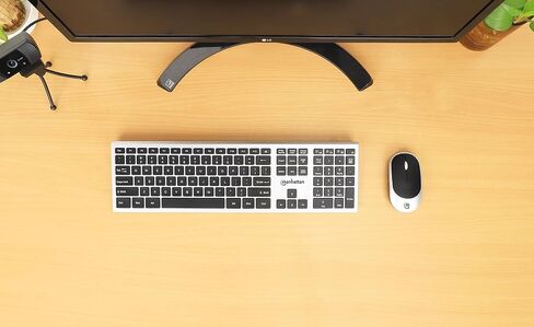 Manhattan Wireless USB Keyboard and Mouse Combo Set - Full-Size, Scissor Key Design, Quiet Typing, 1200 DPI Optical Mouse, Plug & Play Compatibility - 180788 in Saudi Arabia