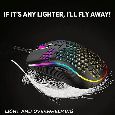 【 Editable Mouse Shortcut Key -59 Inch Line Length 】 2026 Upgrade Wired Gaming with High-Performance Optical Mouse - RGB Light Efficiency -7200 DPI Optical Sensor - USB Connection is Convenient in Saudi Arabia