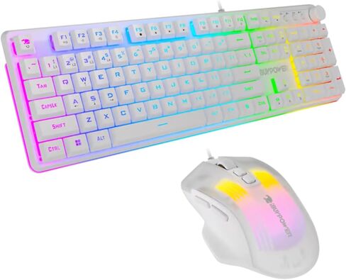 iBUYPOWER Chimera KM10 RGB مجموعة لوحة مفاتيح وماوس للألعاب - أبيض in Saudi Arabia
