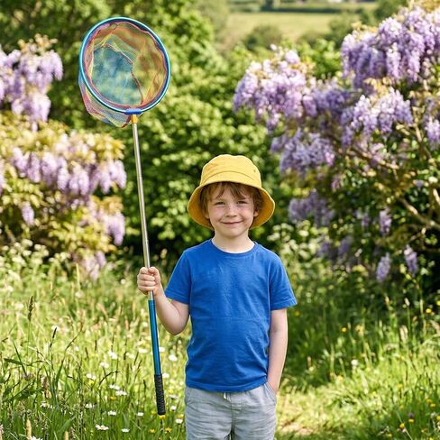 4 Pack Fishing Net, Retractable Lightweight Landing Net with Aluminum Rod Handle, Kids Fishing Nets for Youth Catch Release Butterfly Nets in Saudi Arabia