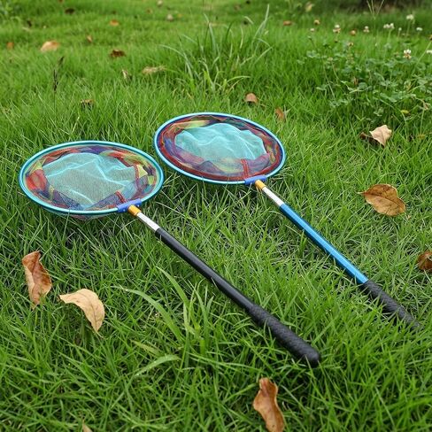 4 Pack Fishing Net, Retractable Lightweight Landing Net with Aluminum Rod Handle, Kids Fishing Nets for Youth Catch Release Butterfly Nets in Saudi Arabia