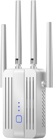 معزز إشارة موسع WiFi، موسع WiFi AC1200Mbps ثنائي النطاق (5.8 جيجا هرتز/2.4 جيجا هرتز)، معزز WiFi مع منفذ إيثرنت للمنزل يغطي ما يصل إلى 10000 قدم مربع، متوافق مع المزيد من الأجهزة، أسود in Saudi Arabia