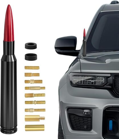 Car Bullet Antenna, Car Trucks Radio Antenna Mast, Heavy Duty Bullet Head Antenna, Exterior Decoration Accessories Auto Antenna Replacement for Ford, Dodge, Chevy, GMC, Jeep, Toyota (Blue) in Saudi Arabia