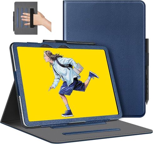 Case for Wacom MovinkPad 11 Drawing Tablet 11.45", Premium PU Leather Folio Cover with Multi-Angle Stand/Hand Strap & Magnetic Closure and Pen Loop (Black) in Saudi Arabia