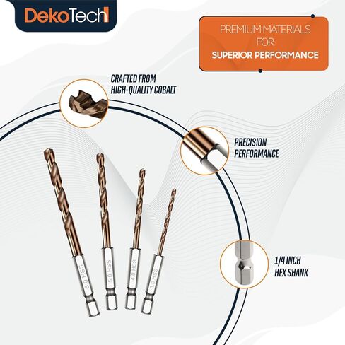 Hex Shank Cobalt Metric Drill Bit Set, 12 PCS (2, 2.5, 3, 3.5, 4, 5, 5.5, 6, 6.5, 7, 7.5, 8 mm), High-Speed Steel Impact Driver Bits for Metal, Steel, Wood, Plastic, Aluminum Alloy in Saudi Arabia
