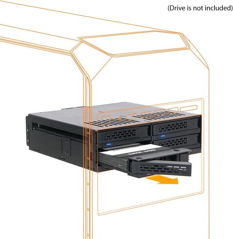 ICY DOCK ExpressCage MB324SP-1B 4 Bay 2.5 "SATA/SAS HDD SSD حاوية حامل متنقل قابلة للتبديل السريع مع صينية تثبيت SSD بدون أدوات لخليج محرك الأقراص 5.25 بوصة (4 × SATA 7pin) in Saudi Arabia
