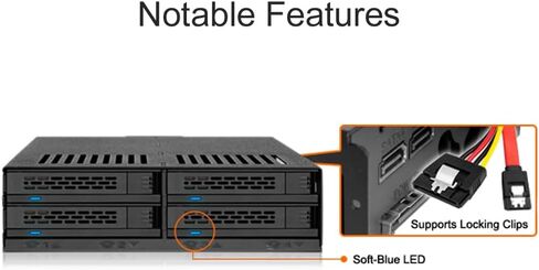 ICY DOCK ExpressCage MB324SP-1B 4 Bay 2.5 "SATA/SAS HDD SSD حاوية حامل متنقل قابلة للتبديل السريع مع صينية تثبيت SSD بدون أدوات لخليج محرك الأقراص 5.25 بوصة (4 × SATA 7pin) in Saudi Arabia
