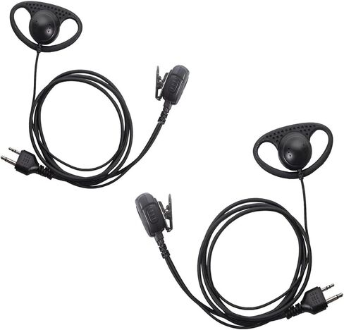 قطعتان من سماعات الأذن اللاسلكية المتوافقة مع سماعات Midland GXT1000VP4 LXT600VP3 GXT1050VP4 GXT1000XB مع ميكروفون PTT Security على شكل D in Kuwait