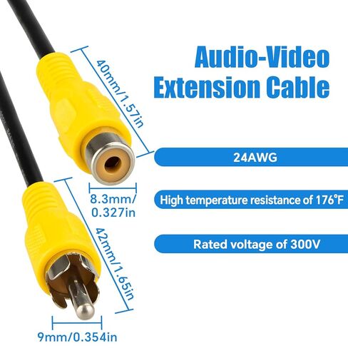 2PCS RCA Audio Video Coaxial Cable 3.28ft RCA Male to Female Extension Cable Male to Female Audio Video AV Cable Gold Plated Connectors for Home Theater, TV in Saudi Arabia