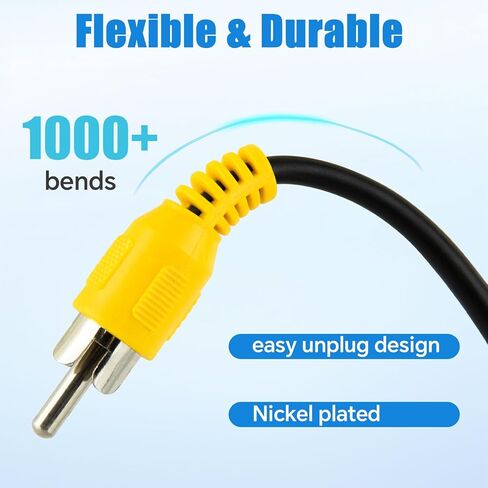 2PCS RCA Audio Video Coaxial Cable 3.28ft RCA Male to Female Extension Cable Male to Female Audio Video AV Cable Gold Plated Connectors for Home Theater, TV in Saudi Arabia