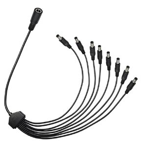 كابل مقسم الطاقة DC 5.5 × 2.1 مم 3 حزم، 1 إلى 2 طريقة 18AWG 12V/24V 10A تيار عالٍ متوافق مع كاميرا CCTV، DVR للأمان، شاشة LCD، الكمبيوتر المحمول، جهاز التوجيه، 2.3FT in Kuwait