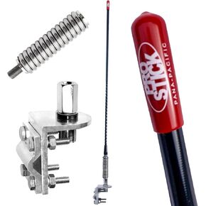 Prostick 4 ft Black Fiberglass CB Antenna Kit – 1000W Heavy Duty Antenna with Single Groove Mirror Mount, Stainless Steel Spring & SO-239 Stud for Semi Truck, Jeep, ATV, UTV in Kuwait