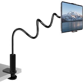 حامل هاتف Gooseneck - حامل iPad للهاتف الخلوي مع ذراع كسول مرن بطول 39 بوصة، قابل للتعديل 360 درجة، حامل بمشبك للمكتب والسرير والمكتب والمطبخ لهاتف iPhone، وجميع الهواتف الذكية والأجهزة اللوحية مقاس 4 بوصات - 11 بوصة in Kuwait