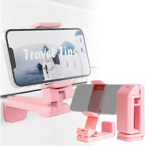 حامل هاتف Rookii Travel Must Haves حامل هاتف على متن الطائرة. حامل عالمي قابل للطي مع دوران متعدد الاتجاهات، مثالي للطيران والرحلات البحرية والمكتب وهدية سفر بدون استخدام اليدين لمنشئ المحتوى (أسود) in Kuwait