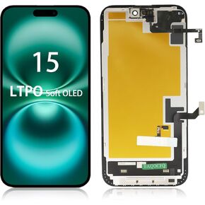 استبدال شاشة LTPO Soft OLED لهاتف iPhone 15 Pro Max، شاشة عرض كاملة 6.7 بوصة 120 هرتز مضادة للوهج - طقم إصلاح كامل مع أدوات، زجاج مقسى مع مستشعر ضوء مرن in Kuwait
