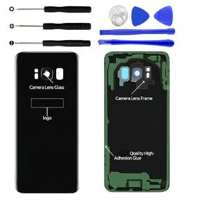 Back Glass Replacement for Samsung Galaxy S8 SM-G9500 SM-G950U SM-G950F SM-G950U1 SM-G950N SC-02J SCV36 Back Cover Rear Housing (Black) in Saudi Arabia
