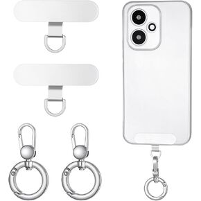 4 Pcs Metal Cell Phones Tether Tabs Rotatable 360° Phone Lanyard Tab Phone Lanyard Patch for Full Phones Case Silver in Kuwait