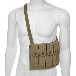 حقيبة مجلة World War Supply Rigger مصنوعة من M1 Carbine 5 Cell مع حزام كتف يحمل علامة JT&L 1944 in Kuwait