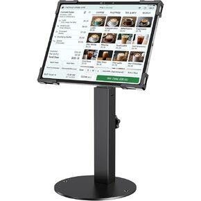 Secure Tablet Kiosk Stand for 10"-14" iPad Pro Air and Samsung, Heavy-Duty Steel Anti-Theft Countertop POS Mount Holder for Business Retail, Height Adjustable, 360° Rotation, Black in Saudi Arabia