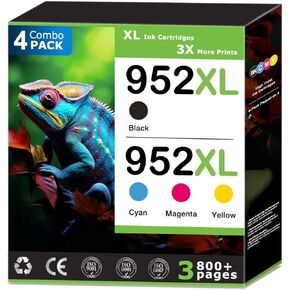 952XL Ink Cartridges Compatible with HP 952 Ink Cartridges Combo Pack (4 Pack), Work with HP OfficeJet Pro 7740 8710 8715 8720 8725 8730, High Yield Black Cyan Magenta Yellow, Updated with Latest Chip in Kuwait