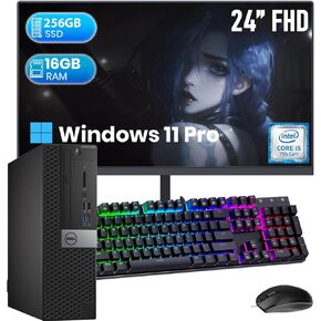 Dell Optiplex 5050 SFF Computer with 24-inch 1080p Monitor Desktop PC, Core i5-7500 up to 3.8 GHz, 16 GB RAM, 256 GB SSD, WiFi, Bluetooth, Windows 11 Pro (Renewed) in Kuwait