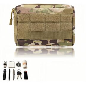 حقيبة أدوات MOLLE التكتيكية EDC، مقاومة للماء 600D نايلون الخصر للرجال والنساء، منظم أدوات متعدد الوظائف مع حزام MOLLE للمشي لمسافات طويلة والتخييم وإكسسوارات السفر ومحفظة الهاتف in Kuwait