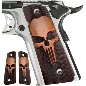 1911 Punisher Elegance Series, 1911 Wooden Pistol Grips, Ambi Safety Cut for 1911 Full Size, 1911 Accessories, 1911 Parts (Punisher Elegance Brown) in Saudi Arabia