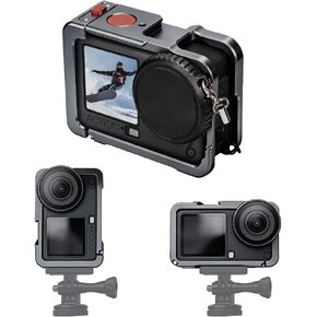 Cage for DJI Osmo Action 6，Quick-Release Aluminum Alloy Metal Rabbit Cage with Cold Shoe Mount and 1/4" Tripod Threaded Hole - Protective Frame for Vlogging & Outdoor Shooting in Saudi Arabia