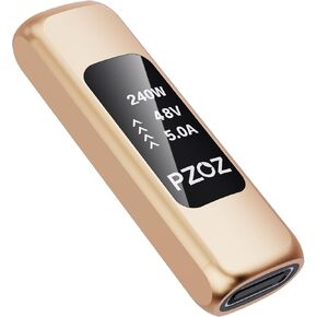 pzoz USB C Female to Female Adapter, USB4 Type C Coupler with Power Display, 240W PD 3.1 Fast Charging, 40Gbps Data Transfer, 8K@60Hz Video, USB C Extension Connector for MacBook iPhone 16 SSD in Saudi Arabia