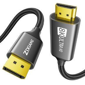 كابل 8K Active DisplayPort 1.4 إلى HDMI 2.1 بطول 6 أقدام (8K@60 هرتز، 4K@120 هرتز، 2K@144 هرتز) سلك DP أحادي الاتجاه إلى HDMI مجدول يدعم HDCP 2.3 HDR10 كابل منفذ العرض لـ AMD، NVIDIA، الشاشة، الكمبيوتر الشخصي in Kuwait